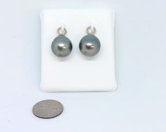 Classic Tahitian Black Pearl Earring Dangles/Drops
