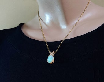 Opal "X" Pendant- Vintage