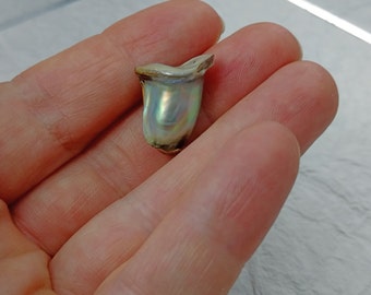 Natural 10.76ct Cup Shape Abalone Pearl Loose Gem for Custom Jewelry Design