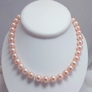 Fine Natural Color Peach Freshwater Pearl Necklace 11-12mm