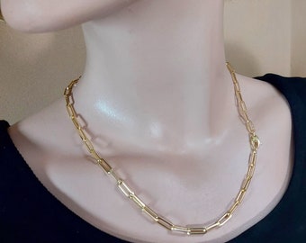 Paperclip Chain Necklace in 14K