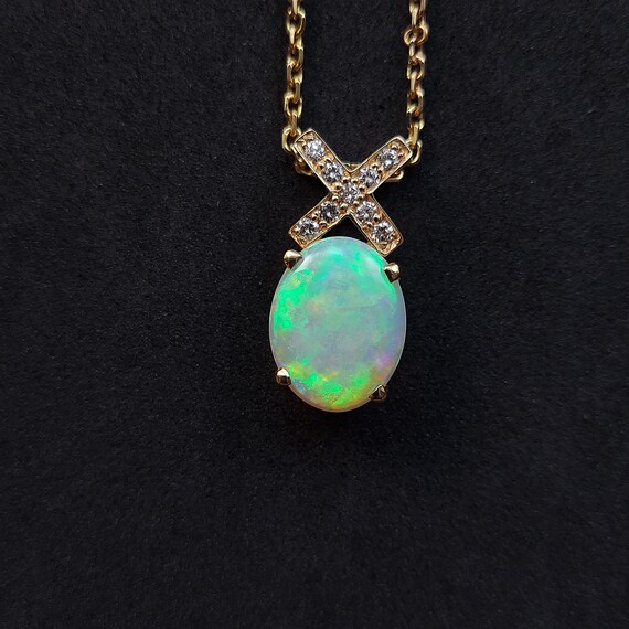 Opal "X" Pendant- Vintage - image 2