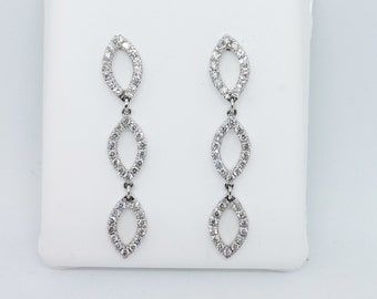 Diamond Marquise Cascade 18K Drop Earrings