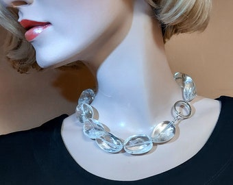 Carved Quartz Crystal "Ice Cubes" Necklace