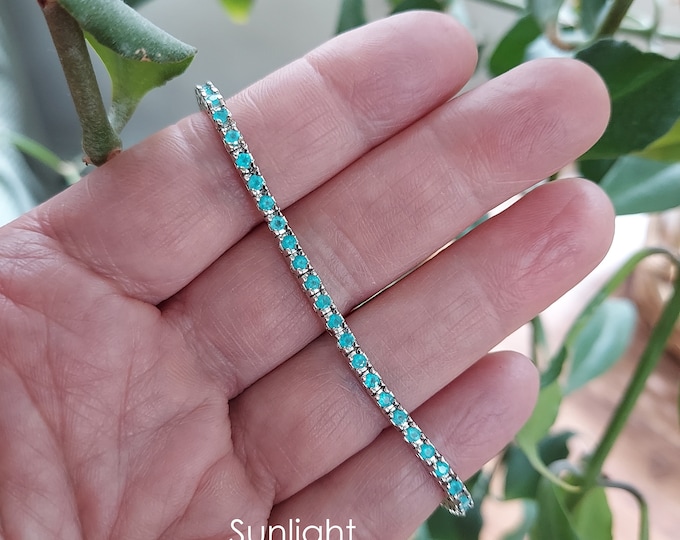 Featured listing image: Brazilian Paraiba Tourmaline Tennis Bracelet (Yes, for real!)