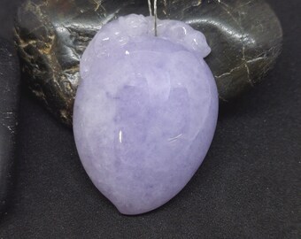 Lavender Burmese Jadeite Peach Carving- No Treatment!