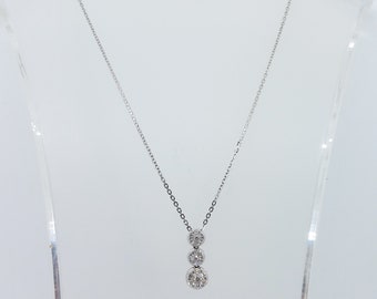 Triple Diamond Cluster Pendant