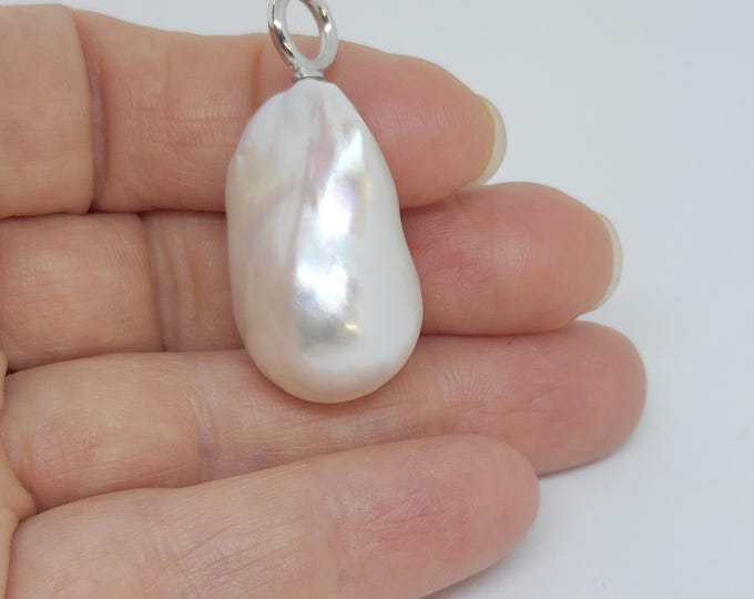Featured listing image: Large Baroque Freshwater "Fireball" Pearl Pendant