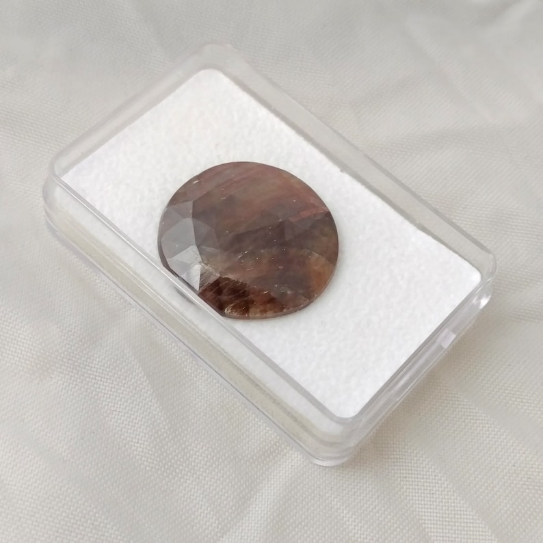 Shimmering Brown Sapphire Rose Cut Slice Rustic Loose Gem for a Custom Design