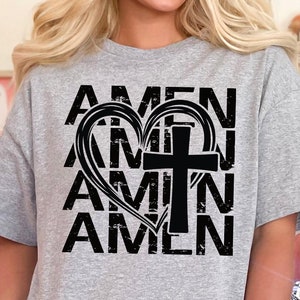 Retro Christian Amen SVG PNG: Bible Verse Design (Digital Download)