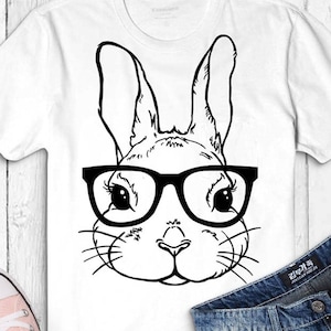 Bunny with Glasses SVG, Easter SVG, Easter Bunny With Glasses, Bunny With Glasses, Kid's Easter Design, Easter Bunny SVG