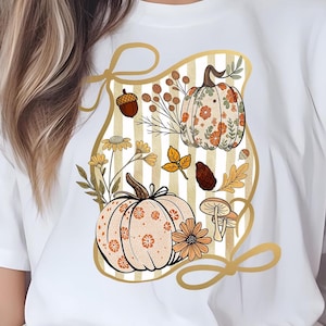 Coquette Fall PNG, Fall PNG, Pumpkin PNG, Floral Fall Png, Preppy Fall Png, Girly Fall, Faux Glitter Png, Trendy Png, Halloween, Autumn Png