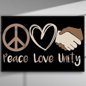 Peace Love Unity SVG, Peace Love SVG, Black Lives Matter SVG, Cut File fichier de décalcomanie vinyle pour silhouette cameo cricut file fer à repasser sur le transfert