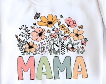 Floral Mama PNG, Boho Wildflower Design (Digital Download)