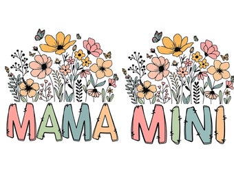 Mama and Mini Floral Shirt Designs: Mother&#39;s Day PNG Bundle (Digital Download)