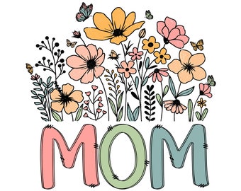 Mom Life Flower PNG: Boho Wildflower Design (Digital Download)