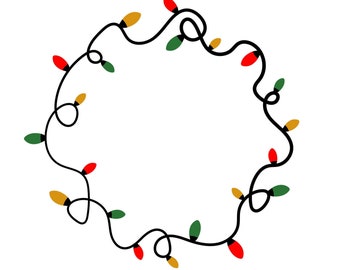 Christmas Lights SVG: String Vector Cut File (Digital Download)