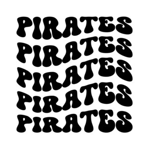 Pirates Stacked Wavy Text SVG PNG: Cricut, Silhouette (Digital Download)