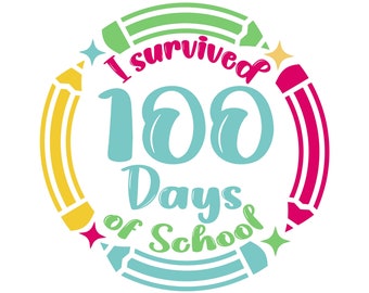 100 Days of School SVG, PNG, Cricut File (Digital Download)