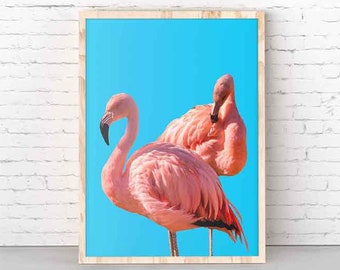 Flamingo print, PRINTABLE art, Flamingo printable, Tropical print, Large wall art, Large print, Flamingo poster, Nature print, Wall art