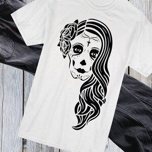 Schädel SVG, Sugar Skull SVG, Schädel Clipart, Frau Sugar Skull SVG