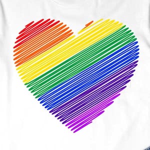 Diversité Coeur SVG, Rainbow Heart SVG, LGBTQ, Coeur Svg, Rainbow Heart, Scribble Heart Svg,