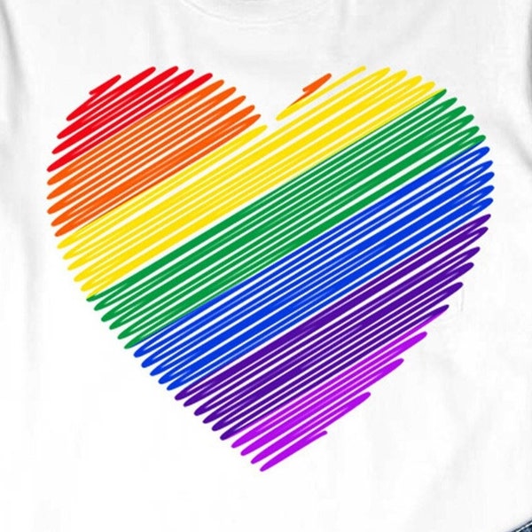 Diversity Heart SVG, Rainbow Heart SVG, LGBTQ, Heart Svg, Rainbow Heart, Scribble Heart Svg,
