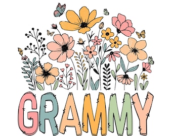 Wildflower Grammy PNG: Mother's Day Floral Design (Digital File)
