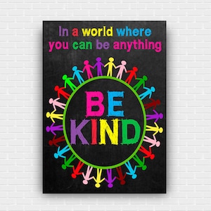 Be Kind Poster: School Counselor Office Decor (Digital Download)
