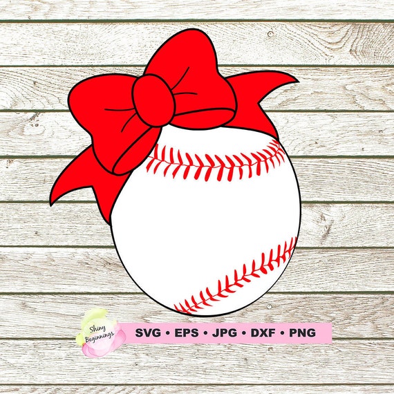 Baseball SVG SVG DXF Baseball With Bow Svg Baseball Shirt Etsy