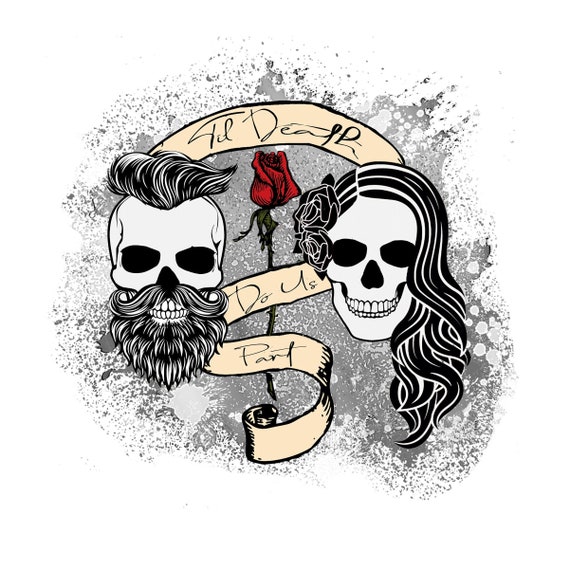 Till Death Do Us Part Png Skulls Skeleton Wedding Etsy