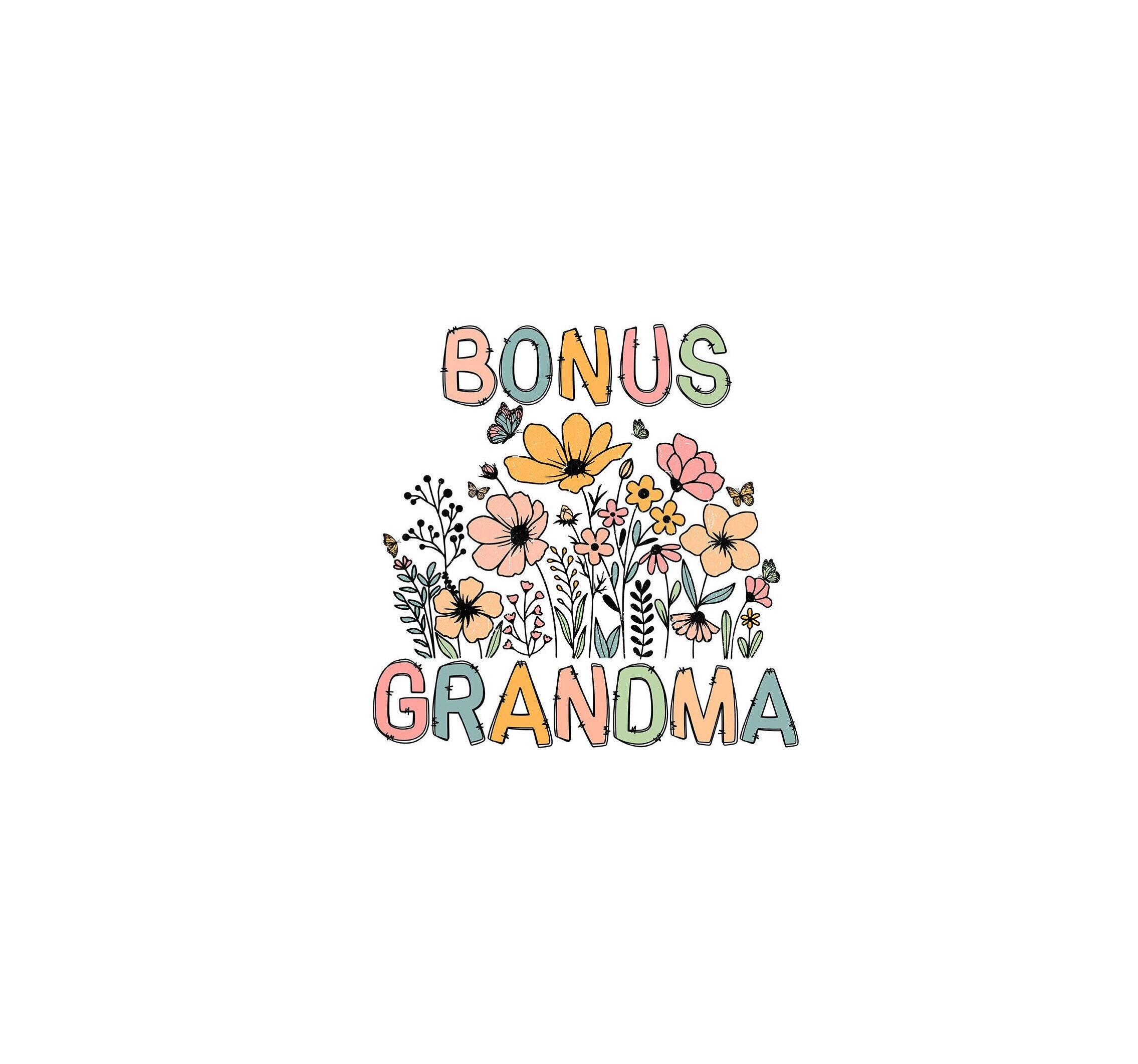 Bonus Grandma Wildflower PNG: Mother's Day Floral Design (Digital Download)