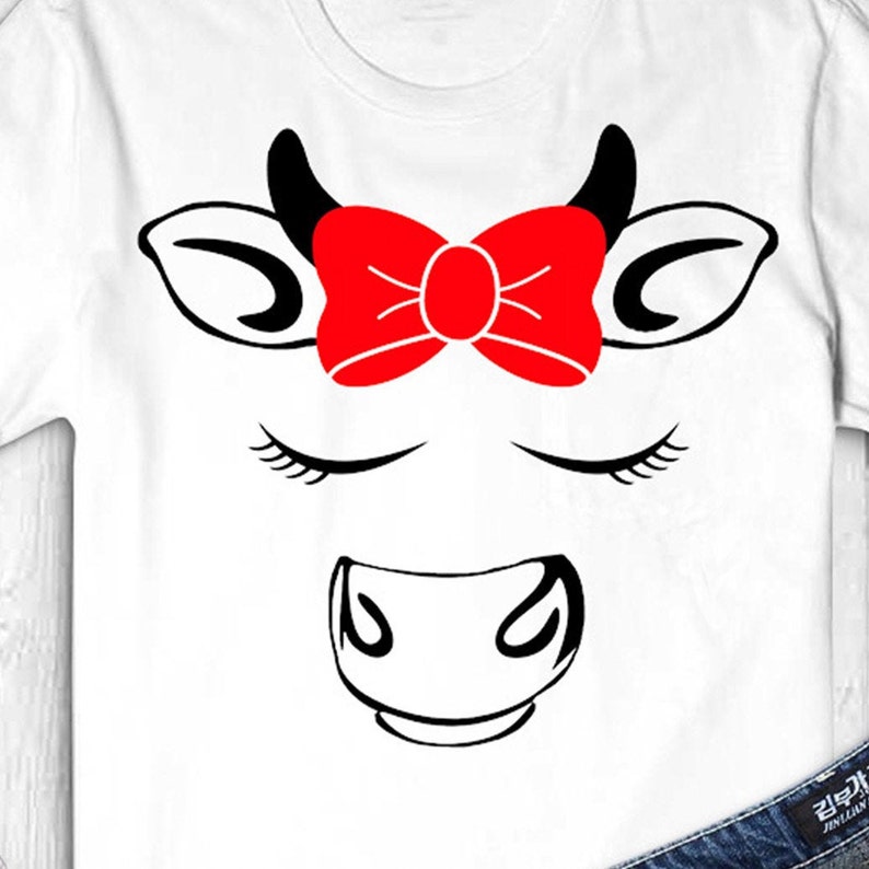 Download Cow Face Bow SVG Farmhouse SVG Cow SVG Baby svg svg dxf | Etsy
