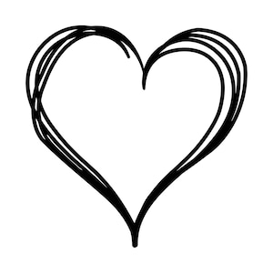 Hand Drawn Heart SVG: Valentine&#39;s Day Cut File (Digital Download)