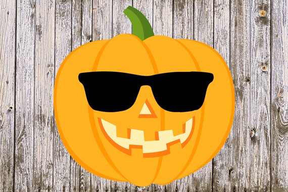 Download Cool Pumpkin Svg Halloween Svg Boy Pumpkin With Sunglasses Etsy