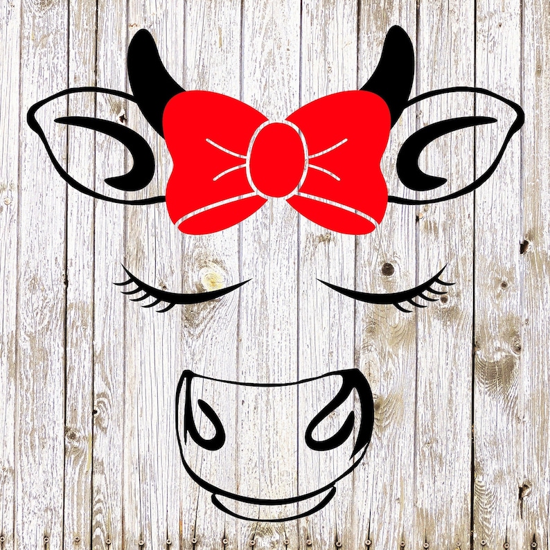 Download Cow Face Bow SVG Farmhouse SVG Cow SVG Baby svg svg dxf | Etsy