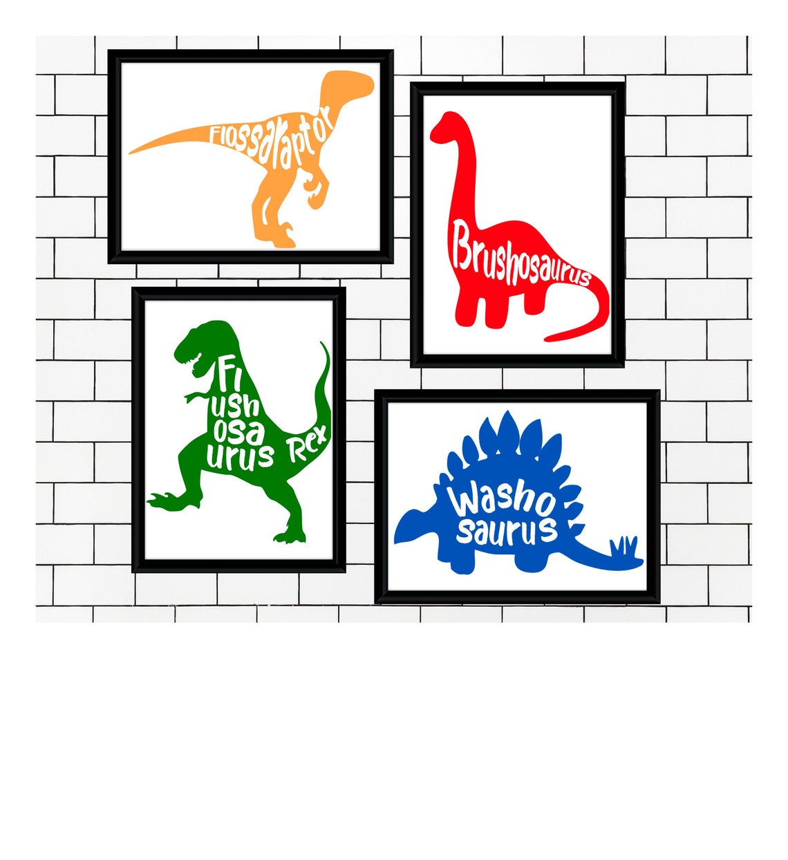 Dinosaur Bathroom Wall Decor Kids Bathroom Instant Download Etsy