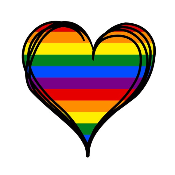 Rainbow Heart SVG, LGBTQ Pride Svg, Gay Pride Svg, LGBTQ Awareness