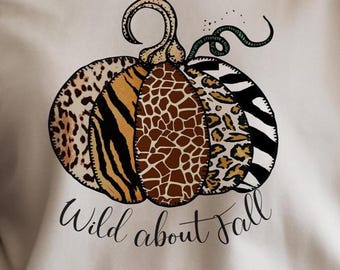 Vild om hösten PNG, leopardmönstrad pumpa PNG, djurmönstrad pumpa png, sublimeringsdesign,
