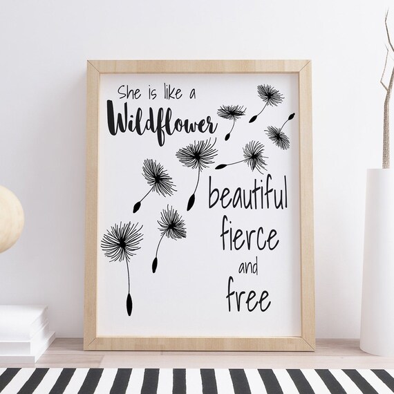 Dandelion Svg She Is Like A Wildflower Beautiful Fierce And Etsy