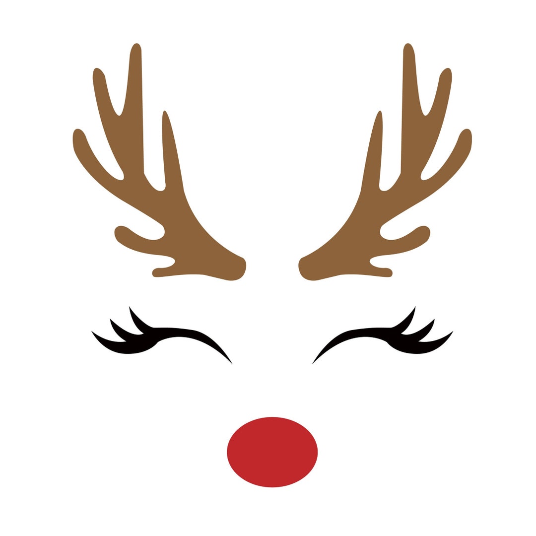 Reindeer SVG, Christmas SVG, Rudolph Svg, Reindeer Face SVG, Cute
