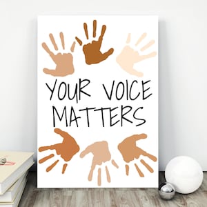 Diversity Classroom Poster: Your Voice Matters, Inclusion Printable (Digital Download)