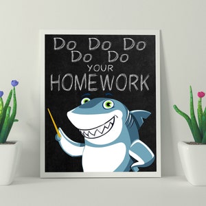 Hai Klassenzimmer Poster: Lehrer Illustration (Instant Download)