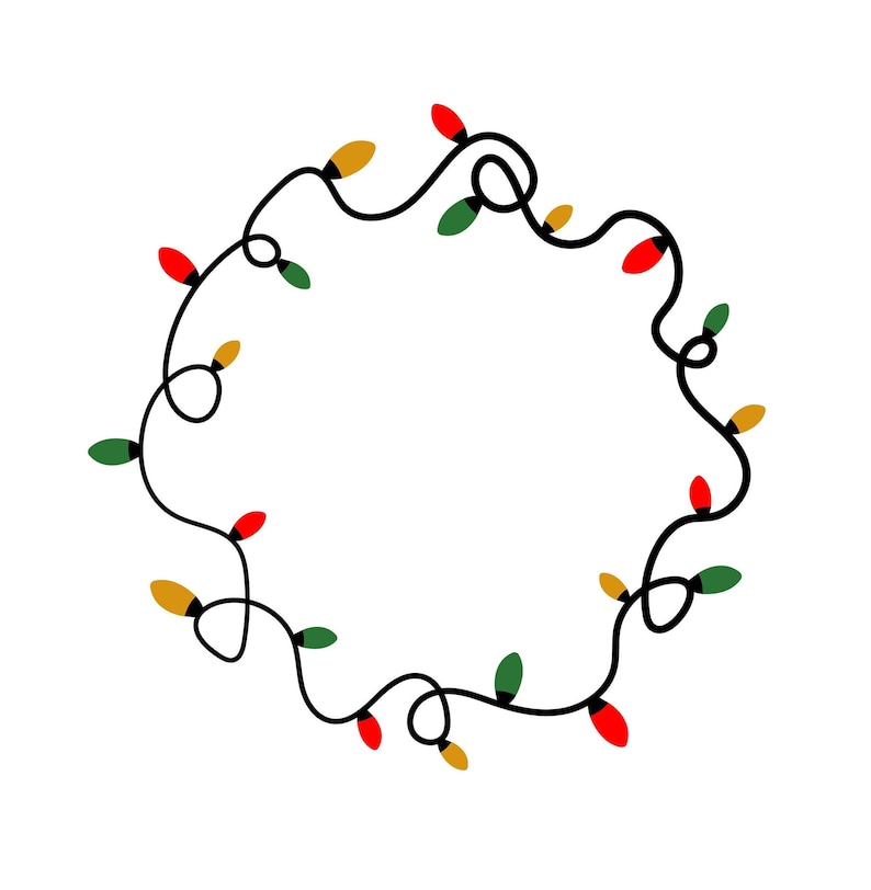 Christmas Lights SVG, Christmas light string SVG, Christmas lights, Christmas cut file, Christmas Svg, Cricut, Silhouette, Vector image 1