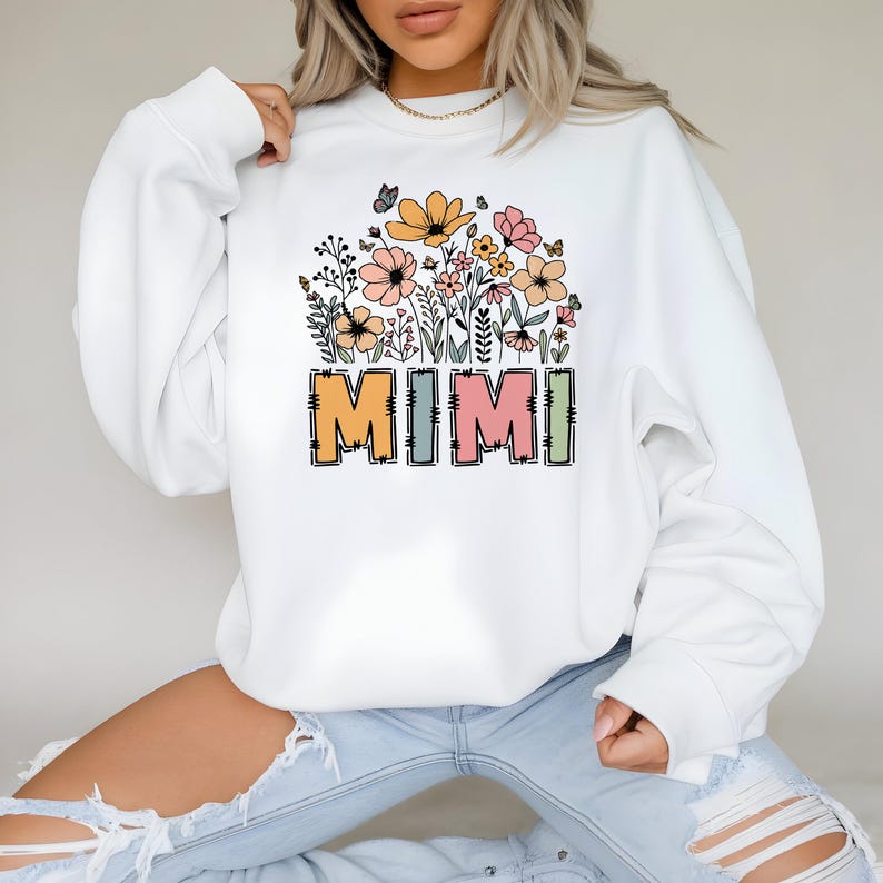 Floral Mimi PNG, Boho Grandmother Design (Digital Download) image 6