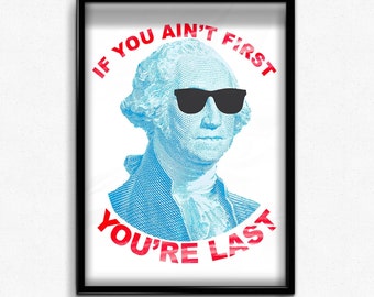 Funny George Washington Art Print, Teacher Gift (Digital Download)