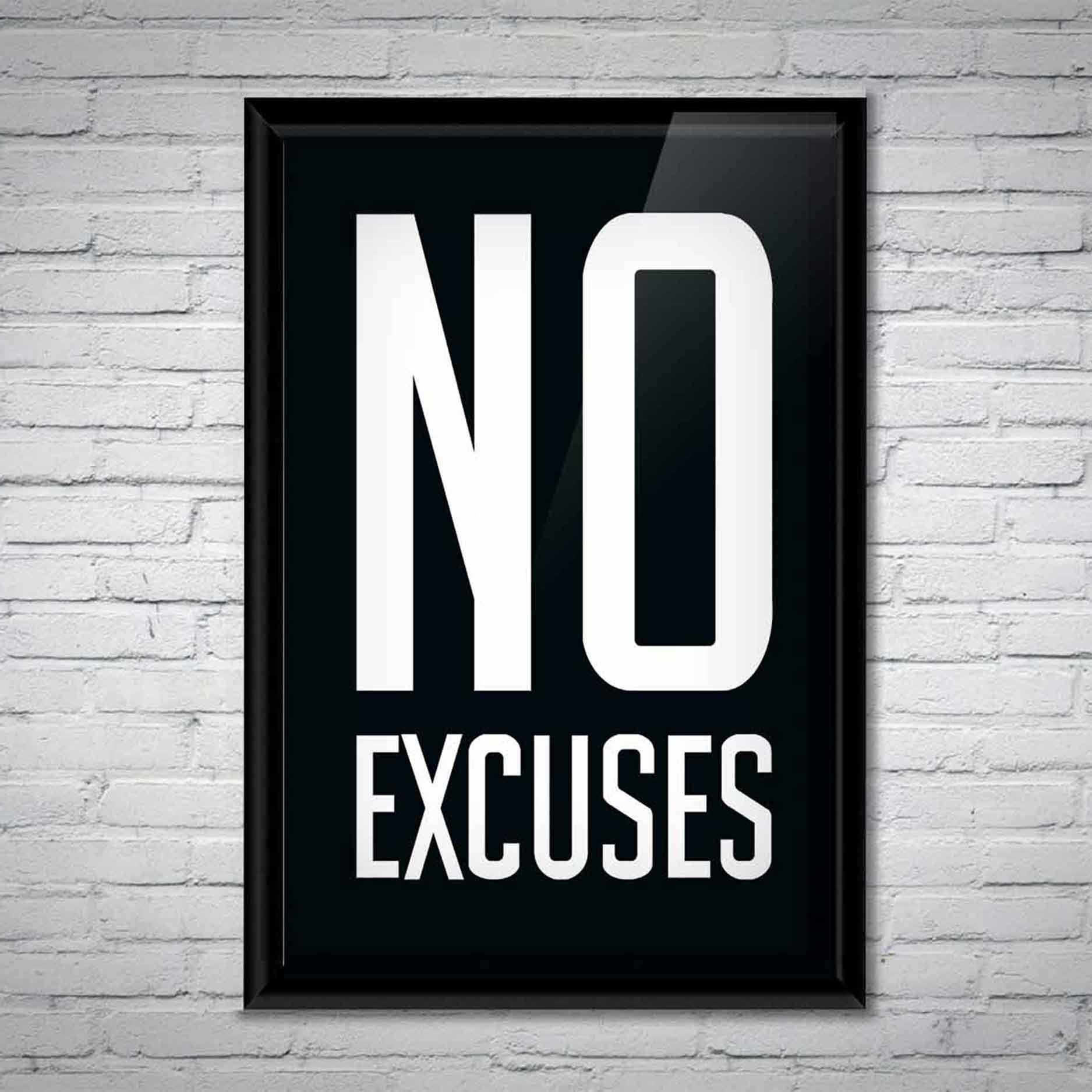 No Excuses Sign Inspirational Print Printable Gym Printable - Etsy
