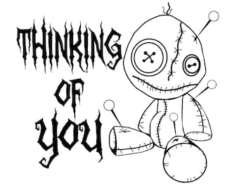 Voodoo Doll SVG: File di taglio gotico di Halloween (download digitale)