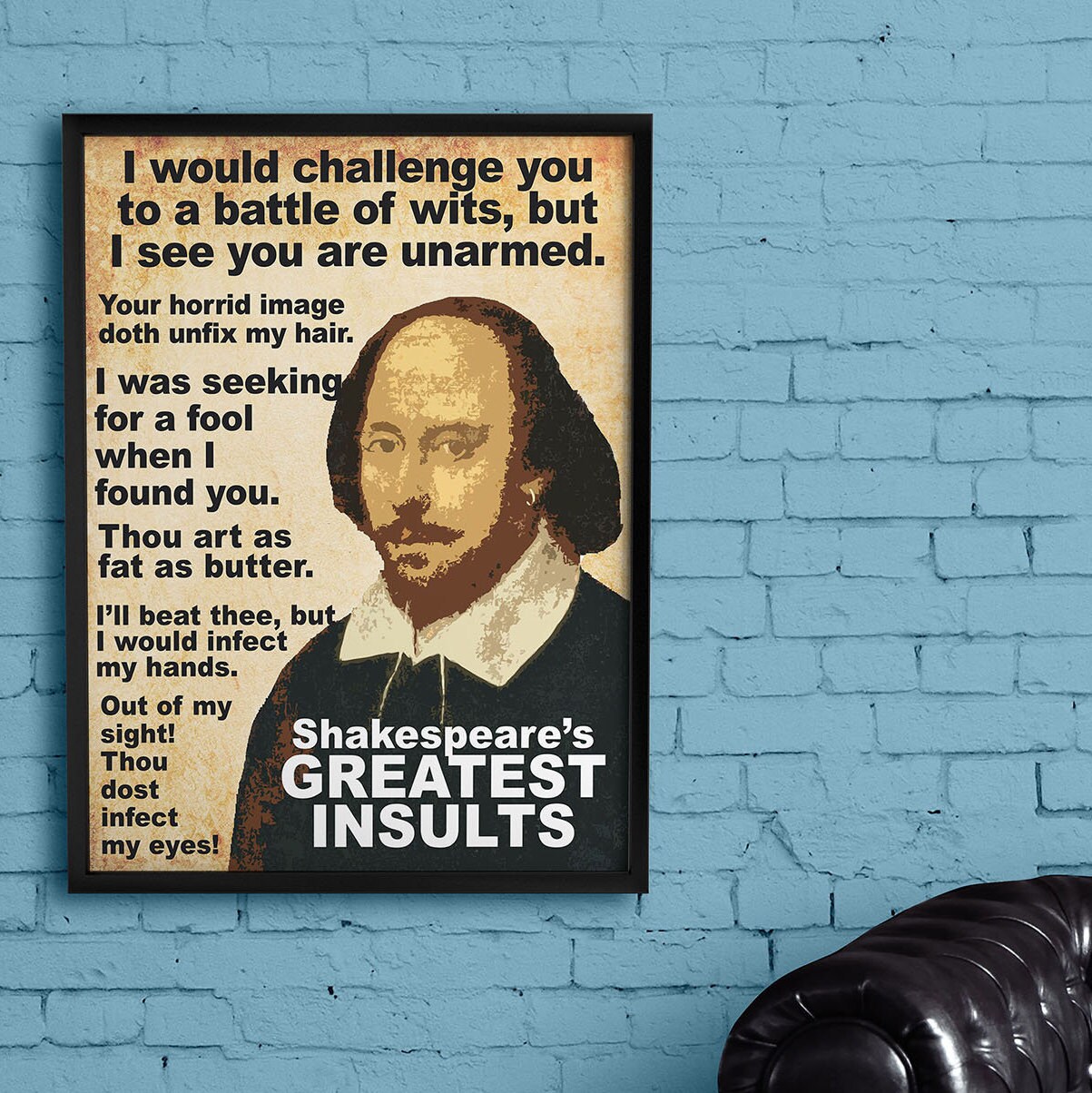 Shakespeare Beleidigungen Druck lustige Klasse Poster Etsy