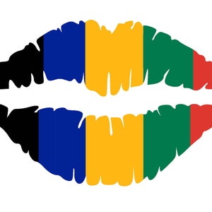 Afrikaanse vlag lippen SVG: Black History Month (digitale download)